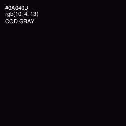 #0A040D - Cod Gray Color Image